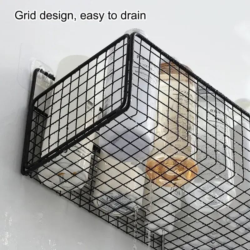 2 Layer Shelving Basket, Wall Mounted Bathroom Rack, Multifunctional Toiletries Organizer, Free Punch Condiment Storage Basket, Kitchen Wall-mounted Storage Basket 2 Layer Shelving Basket, Wall Mounted Bathroom Rack, Multifunctional Toiletries Organizer, Free Punch Condiment Storage Basket, Kitchen Wall-mounted Storage Basket